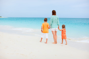 Family on tropical vacation