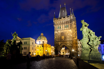 Fototapeta na wymiar Widok na Most Karola w Pradze, Czechy. UNESCO
