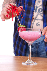 Erdbeere Coctail dekorieren