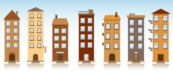 seven vector buildings