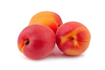 Fototapeta na wymiar fresh apricots isolated on white background