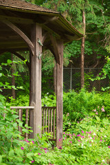 Arbor in garden