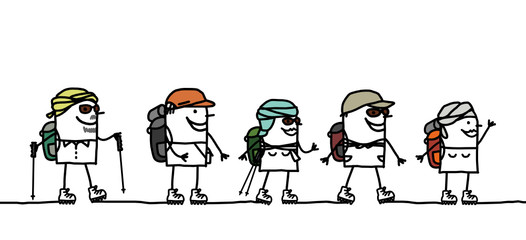 Naklejka premium hikers & desert