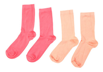 Colorful socks isolated on white