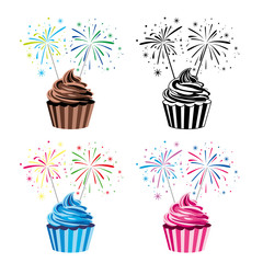 vector collection of cupcakes