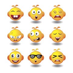 vector set of emoticons