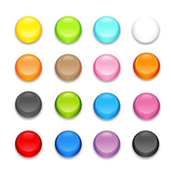set of circle colorful buttons