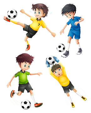 Four football players