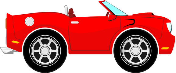 red convertible car cartoon