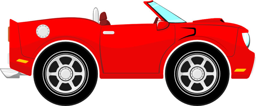 Red Convertible Car Cartoon