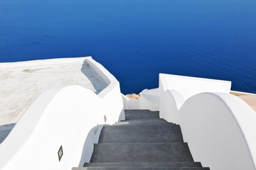 Stairway leading down the caldera in Oia