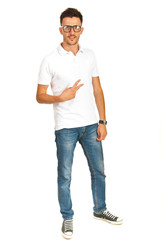 Fototapeta premium Casual man with white t-shirt