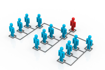 Business network with leader