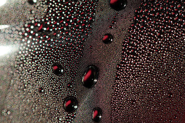Drops of water on glass
