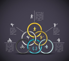 Obraz premium Infographic sport background