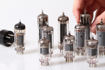 Glass vacuum radio tubes