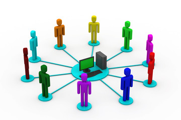 Computer network. communicating data