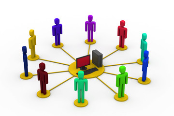 Computer network. communicating data