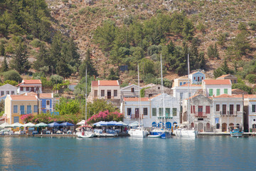 Fototapeta na wymiar am Hafenort Megisti auf Kastelorizo, Griechenland