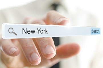 New York written in search bar
