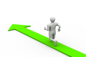 Man running the road of success