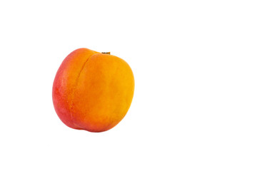 Apricot fruit over white background