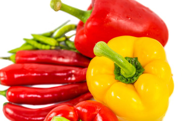 A group of Bell Pepper, Red Chili and Thai Chili