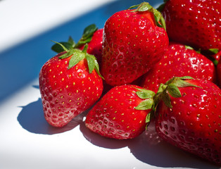Some fresh strawberry isolated on white background
