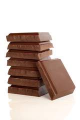 Stack of chocolate pieces