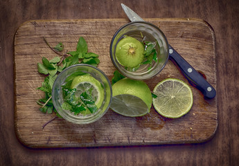 Cooling drink with a rum and lime