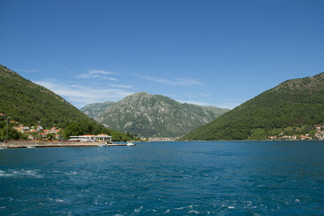 sea and mountains in Tivat, Montenegro