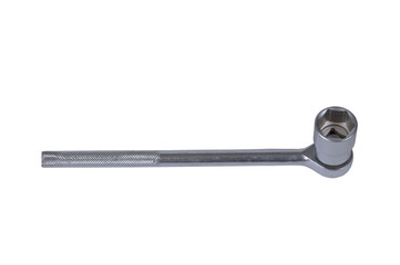 metallic wrench tools on isolated white