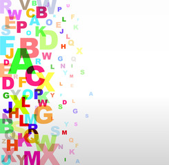 Lettere parole colorate biglietto