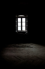 Window in a dark room