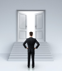 Fototapeta premium man and doors