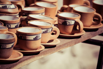 Ceramic in local market in Peru, South America.