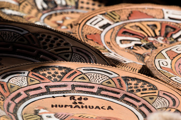 Souvenir masks from argentina, South America.