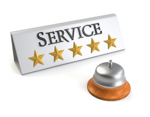 Five stars service plate with service bell