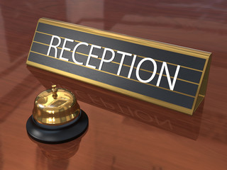Hotel reception with service bell