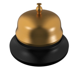 Gold service bell with clipping path