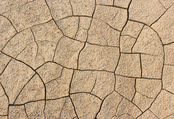 Dry cracked earth.A detailed picture of the texture