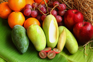 fresh various fruits