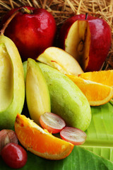 fresh various fruits.