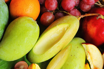 fresh various fruits.
