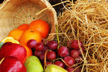 fresh various fruits.