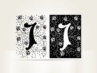 Vector ornamental letter J sign alphabet and logo