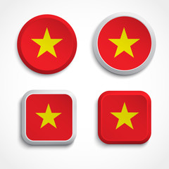 Vietnam flag buttons