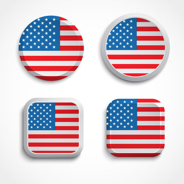 American flag buttons
