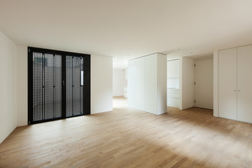 Fototapeta premium interior new house, view wide room with kitchen