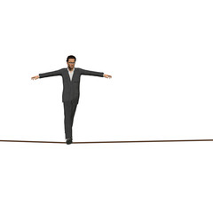Conceptual business man on rope